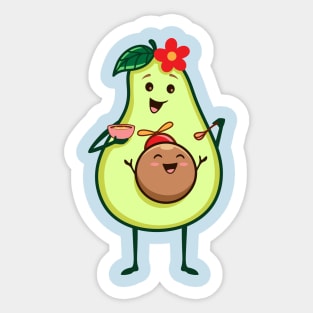 avocado mum feeding baby Sticker